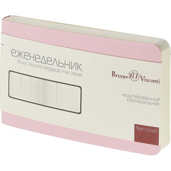 Еженедельник недатированный "Megapolis Velvet Flex" А6, зефирный розовый