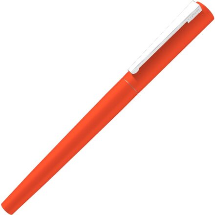 Ручка-роллер "Brush R Gum" софт-тач, оранжевый/серебристый