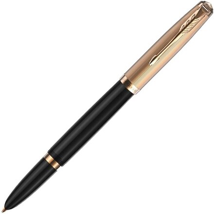 Перьевая ручка Parker 51 DELUXE BLACK GT, перо: F, цвет чернил: black, в подарочной упаковке.