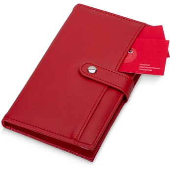 Блокнот-кошелек с сменным блоком А6 "Wall Street", 64 листа, красный
