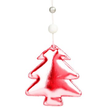 Украшение новогоднее "Блестящая красная елка" красный