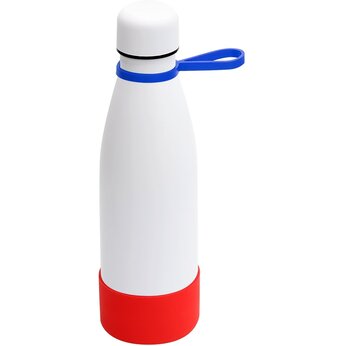 Термобутылка  "Olivia To Go" с манжетой, белый/красный/синий