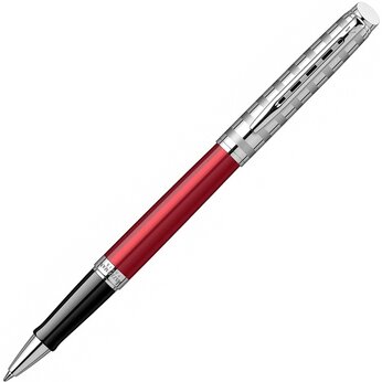 Ручка роллер Waterman Hemisphere French riviera Deluxe, красный/серебристый/черный