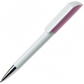Ручка шариковая автоматическая "Flow BC CR" белый/светло-розовый