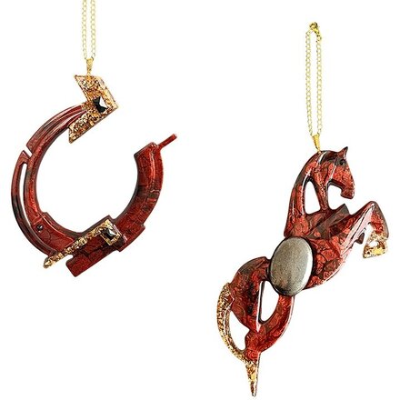Елочные игрушки (Лошадь+Подкова).Символы года Гранат