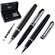 Набор "1346303" черный/серебристый: ручка шариковая автоматическая, перьевая и роллер