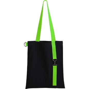 Сумка для покупок  "Superbag black" с ремувкой "4sb", черный/салатовый 360 C