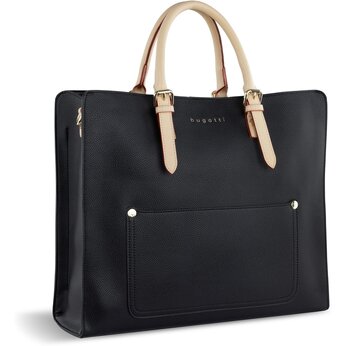 Сумка-шоппер BUGATTI Ella, черная , полиуретан, 37х12х31 см