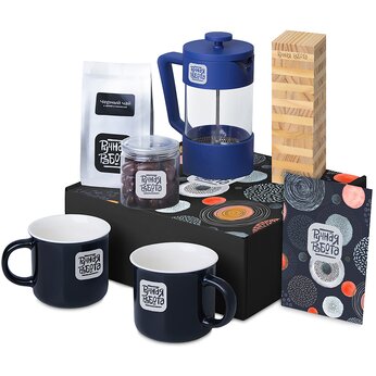Подарочный набор «Re:y. Together»  с френчпрессом, кружками и дженгой