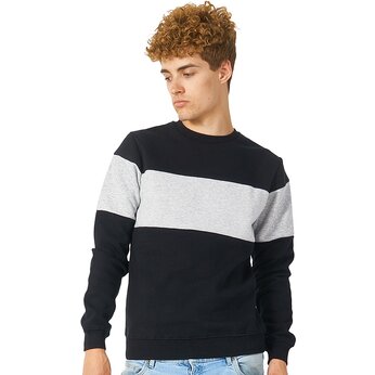 Свитшот блокинг «Edinburgh», черный/серый меланж, мужской, размер L