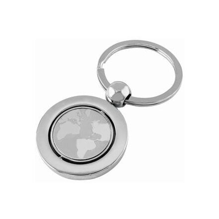 Брелок для ключей "Земной шар", серебристый