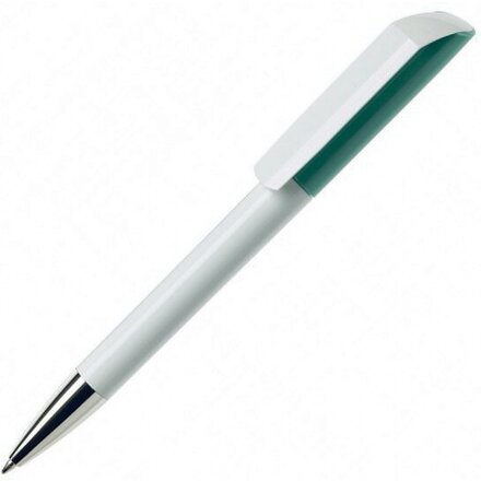 Ручка шариковая автоматическая "Flow BC CR" белый/бирюзовый