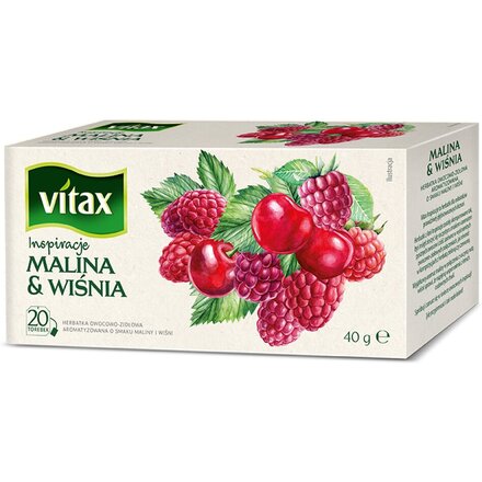Чай фруктовый  "Vitax" со вкусом малины и вишни, пакетированный