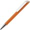 Ручка шариковая автоматическая "Flow T-GOM CB CR" софт-тач, оранжевый/белый/серебристый
