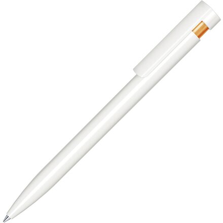 Ручка шариковая автоматическая "Liberty Polished Basic Antibac" белый/оранжевый