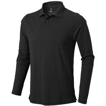 Рубашка-поло мужская "Oakville" 200, L, с длин. рукавом, антрацит