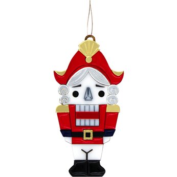 Игрушка елочная "Щелкунчик", белый/красный/золотистый