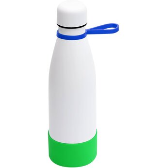 Термобутылка  "Olivia To Go" с манжетой, белый/синий/зеленый
