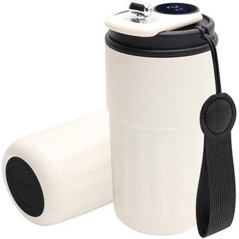 Кружка термическая "Ashly To Go" с дисплеем, белый/ черный