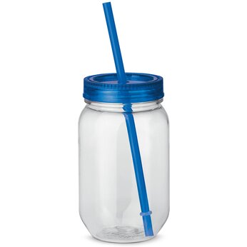 Кружка "Straw" с трубочкой, королевский синий