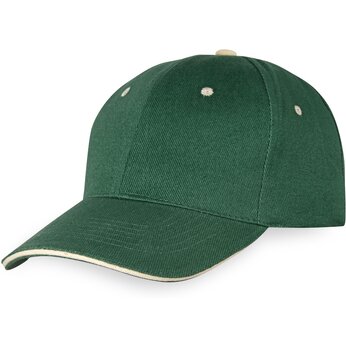 Бейсболка "New Castle" зеленый/натуральный