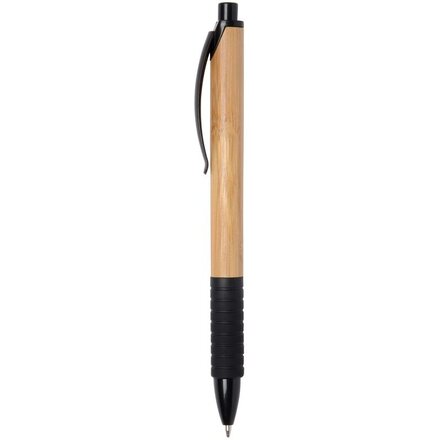 Ручка шариковая автоматическая "Bamboo Rubber" коричневый/черный