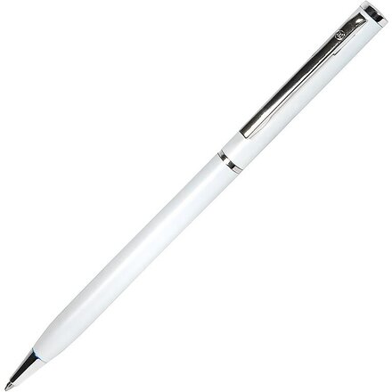 Ручка шариковая автоматическая "Slim 1100" белый/серебристый