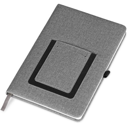 Блокнот "Pocket" А5, с карманом, серый